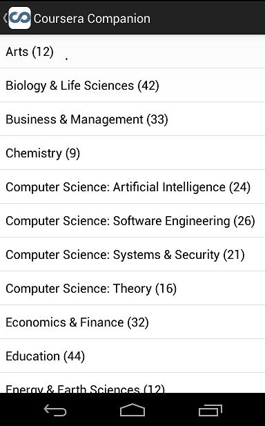 Illustration for article titled Review of ‘Coursera Companion' for Android